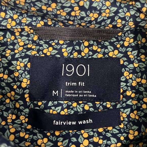 Nordstrom 1901 Floral Print Short Sleeve Shirt Mens US M - Picture 4 of 5